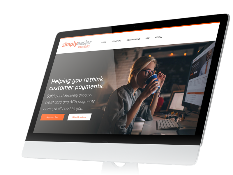 Mockup of simply easier payments on desktop computer